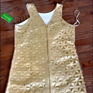 Lilly Pulitzer lazer cut dress size M NWT gold